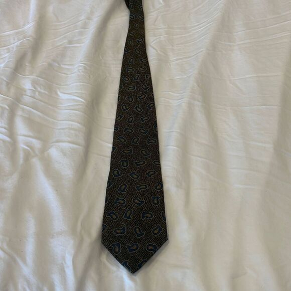 Hathaway Men’s Tie - 100% Silk - green/blue - Picture 4 of 7